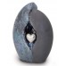 Ceramic (Medium Size) – Pet Cremation Ashes Urn - (Graphite and Grey with Silver Heart Motif)